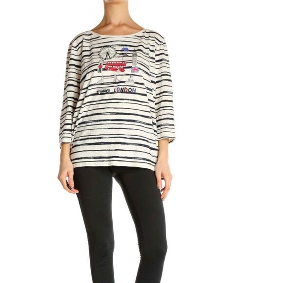 Talbots London Striped All Day Wear Top - Picture 2 of 8